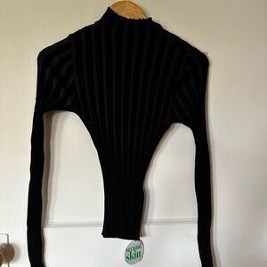 Find Me Now Black Ribbed Mock Neck Sweater
